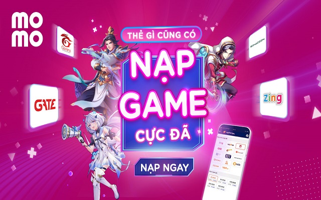 Các loại thẻ game có thể mua qua ví Momo
