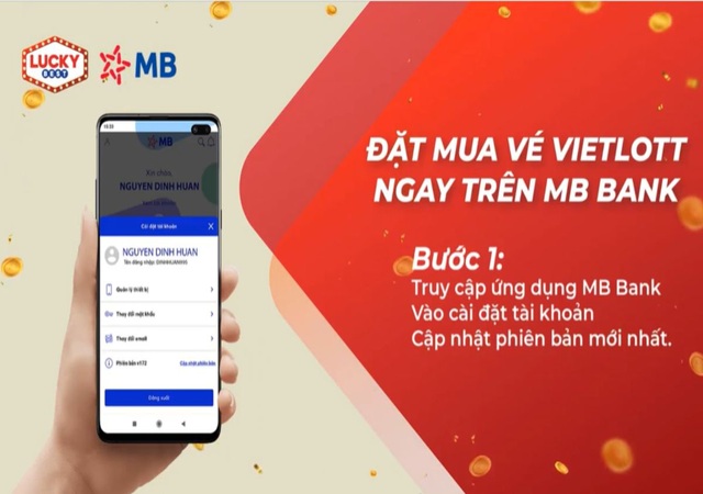 Mua Vietlott qua ứng dụng MB Bank